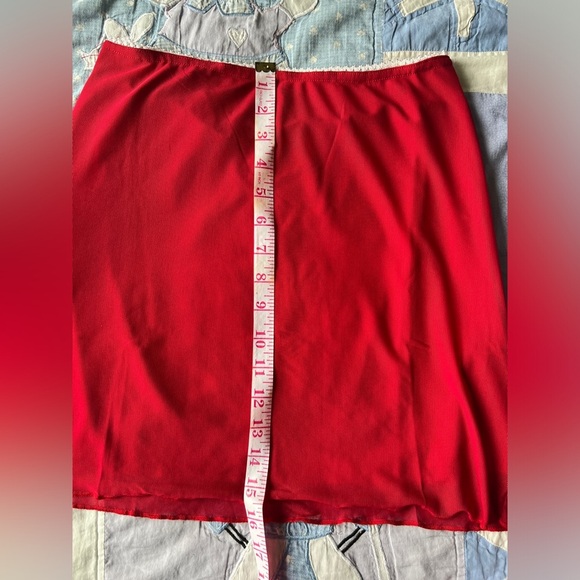 Cute Soft Girl Elegant Red Women's Lace Trim Romantic Girlie Skirt Small - Picture 5 of 6